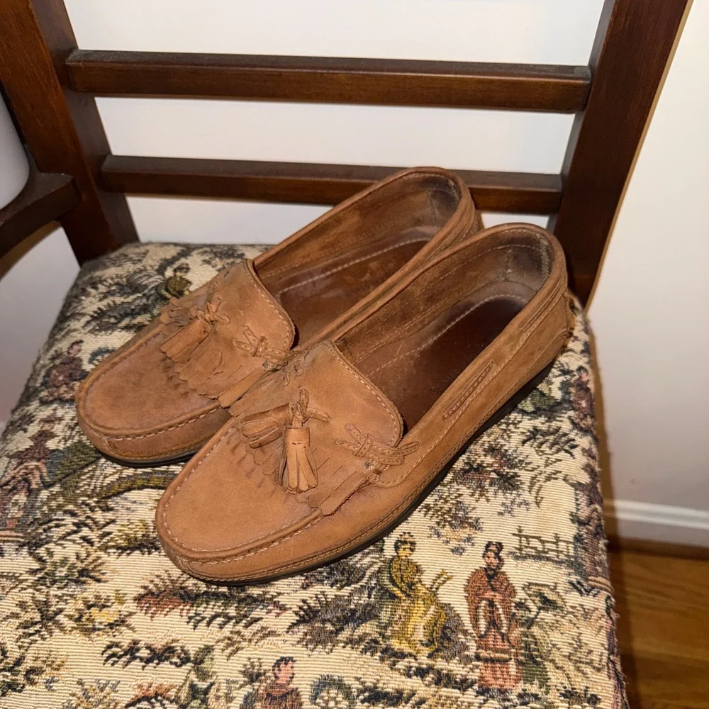 Earth Shoe Manning Men’s Brown Leather Tassel Loafers Size 8D